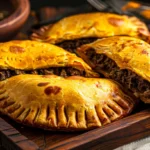 Authentic Jamaican Beef Patties from Scratch 12 Overhead shot of Jamaican beef patties with golden turmeric crust featured image for the authentic Jamaican patty recipe article