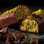 Dubai Chocolate Bar: What It Is and How to Make It at Home 10 Dubai chocolate bar broken in half on a dark marble surface